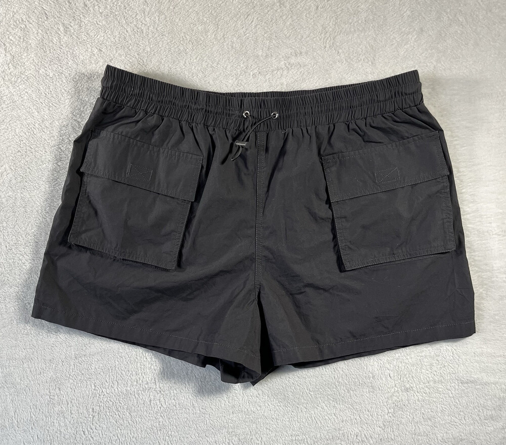 BP Shorts Womens Extra Large Grey Elastic Drawcord Waist Pockets Athletic Wear